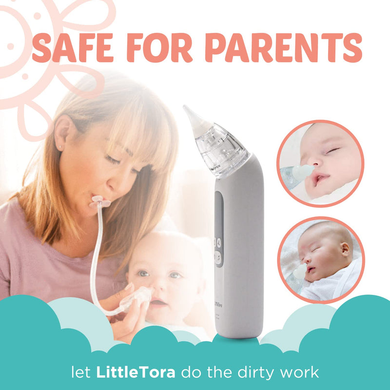 LitteTora Rechargeable Baby Nasal Aspirator - Electric Nose Sucker Baby Nose Cleaner - Toddlers Booger Mucus Sucker - Baby Vac Nasal Aspirator - Infant Booger Suction Removal Device - NewNest Australia