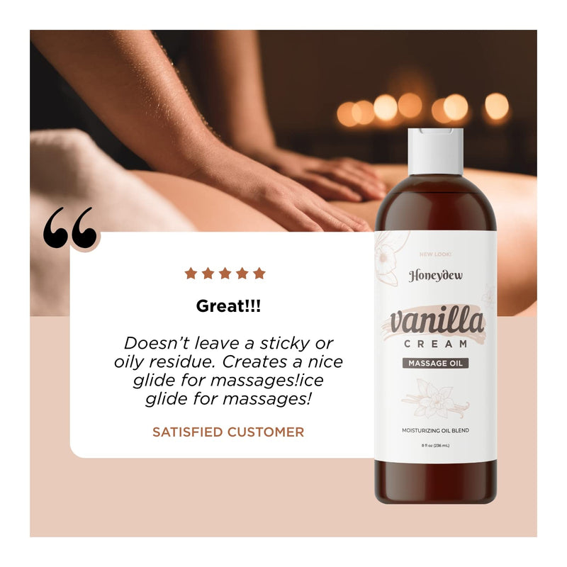 Tranquil Full Body Massage Oil - Highly Absorbent Vanilla Body Oil for Men and Women with Natural Sweet Almond Oil - Relaxing Massage Oil for Massage Therapy with Moisturizing Jojoba and Coconut Oil - NewNest Australia