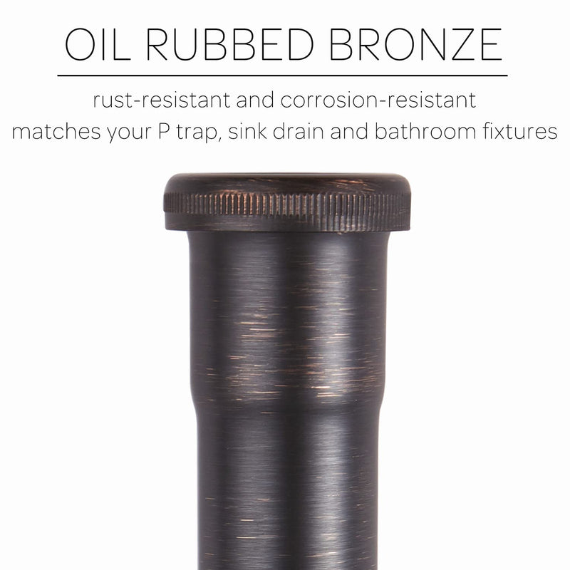 Brass Slip Joint Extension Tube 1-1/4” OD x 12” with Nut and Rubber Washer, P Trap Extension Tube, Sink Drain Tailpiece Tube Extension, Oil Rubbed Bronze - NewNest Australia