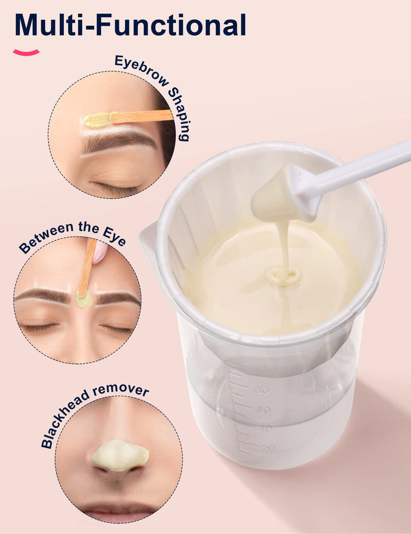 ANRUZ Nose Waxing kit with 100g Nose Wax Beads,Nose Hair Wax Kit with 10 Wooden Spatula, 20 Applicators and 10 Paper Cup- Painless & Safe Nose Hair Removal Wax Kit Can be Used for 15-20 Times - NewNest Australia