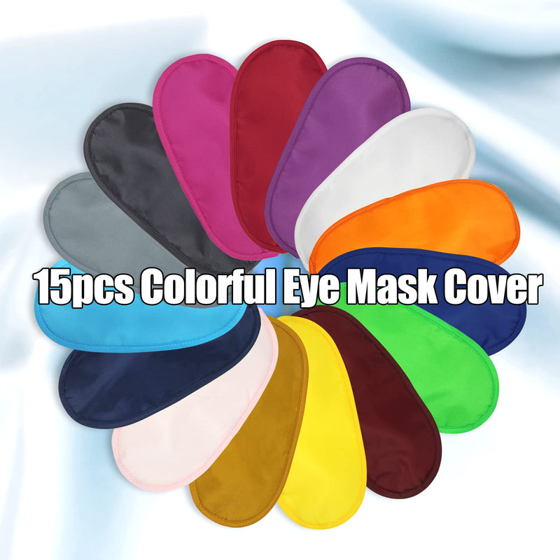 Dreamtop 15 Pack Multicolor Eye Shade Cover Eye Mask Sleeping Blindfold with Nose Pad Colour Blindfold Travel Eye Blinder Sleeping Eye Cover for Travel Sleep Women Men Kids, 15 Colors - NewNest Australia