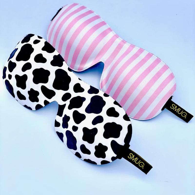 SMUG 100% Blackout Sleep & Eye Mask | Eyelash Extension Friendly | Eye Masks for Sleeping | Sleep Masks for Women & Men | Straps for Dream Comfort & Adjustability | Cow - NewNest Australia