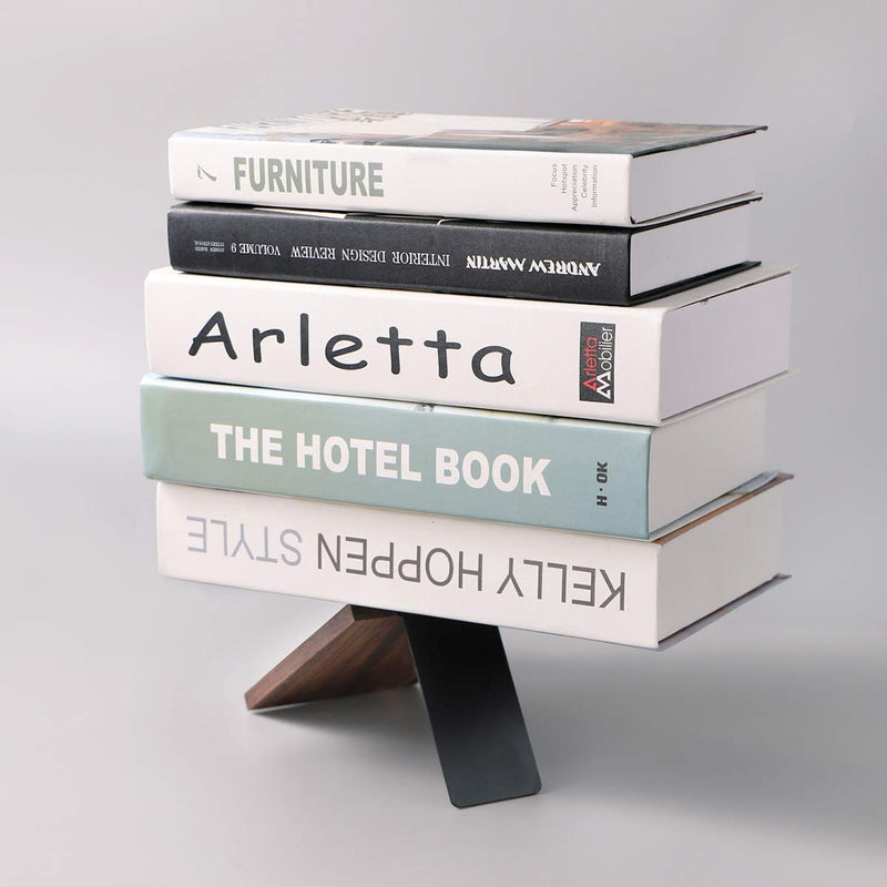 NewNest Australia - muso wood Bookends Support for Shelves,Decorative Book Ends for Heavy Books/Office Files/Magazine 5.51” x 4.72” x 4.25”(Walnut Wood) Walnut 