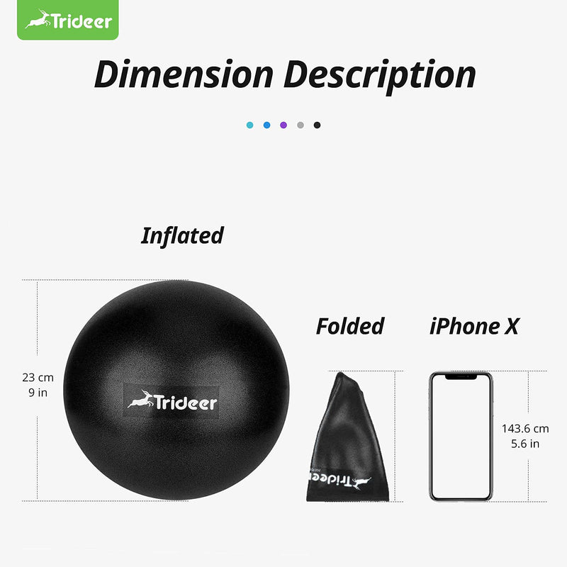 Trideer Pilates Ball, Barre Ball, Mini Exercise Ball, 9 Inch Small Bender Ball, Pilates, Yoga, Core Training and Physical Therapy, Improves Balance (Home & Gym & Office) Black - NewNest Australia