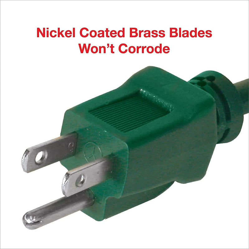 Clear Power 6 ft Outdoor Extension Cord 16/3 SJTW, Lawn & Garden Green Cable for Holiday Decoration, 3-Prong Grounded Plug, Water & Weather Resistant, Flame Retardant, DCOC-0195-DC 16/3 - 3 PRONG GROUNDED PLUG - NewNest Australia