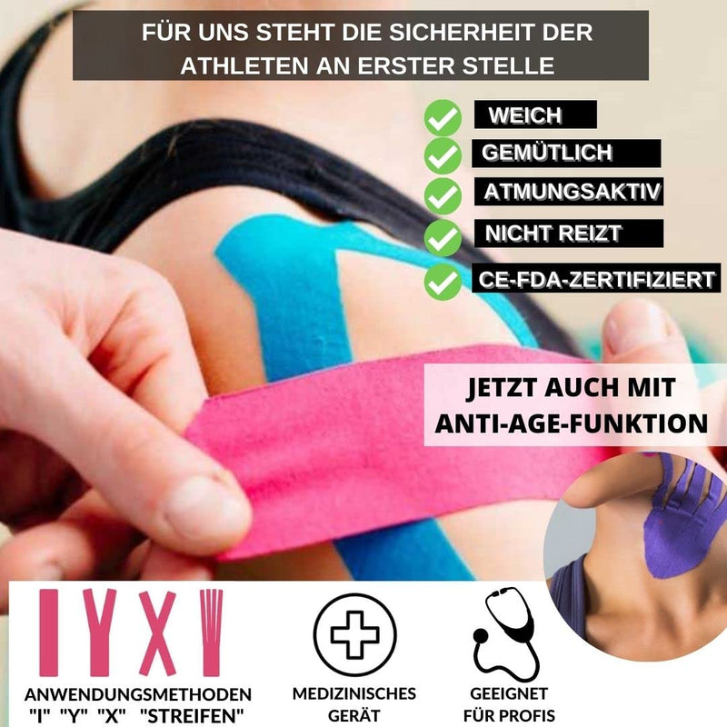 Take Sport Kinesio Sports Tape Physio Tape Kinesiology Tape Kinesiology Tape Kinesiology Tape Kinesio Tape Kinesio Tape Kinesio Tape 6 Rolls 5 X 5 M 95% Cotton 5% Elastane - NewNest Australia