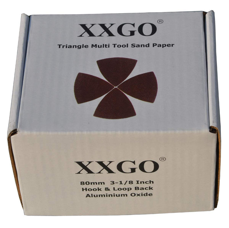 XXGO Triangular Oscillating Multi Tool Sanding Pads 3-1/8 Inch 80mm Assorted Grit 60/80/100/120/240 Grits Pack of 55 Pcs No.XG5501 Mix Grit - 55 Pcs - NewNest Australia
