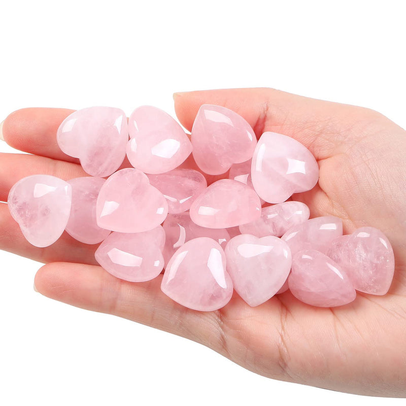 XIANNVXI 10Pcs Rose Quartz Natural Healing Crystals Heart Stones Set Polished Love Palm Pocket Stones Gemstones for Reiki Decor Crystal Beginners Mothers Day Gifts Pink - Rose Quartz - NewNest Australia