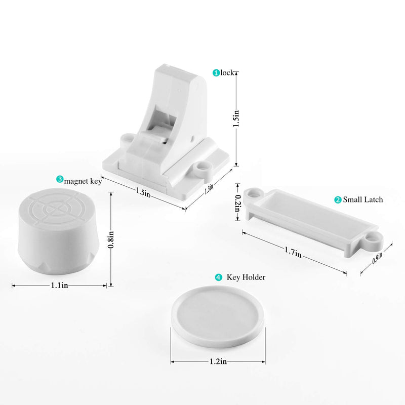 Vmaisi Adhesive Magnetic Cabinet Locks (12 Locks and 2 Keys) - NewNest Australia