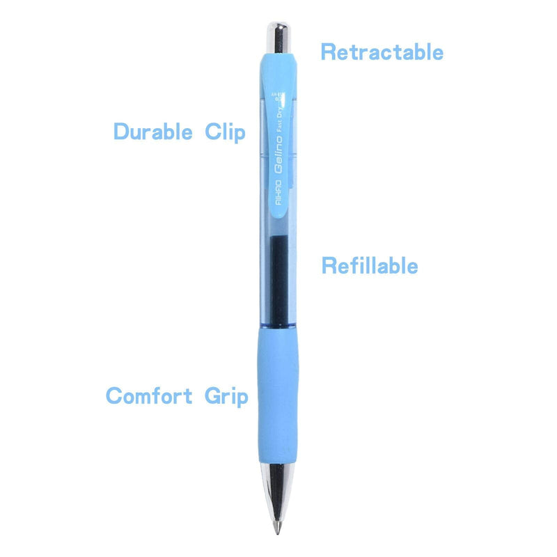 AIHAO Colorful Gel Ink Pens, Medium Point, 0.7mm, 12Pack, Retractable Gel Pen With Comfortable Grip, Assorted Ink, Quick Dry Ink Pen Multicolor - NewNest Australia