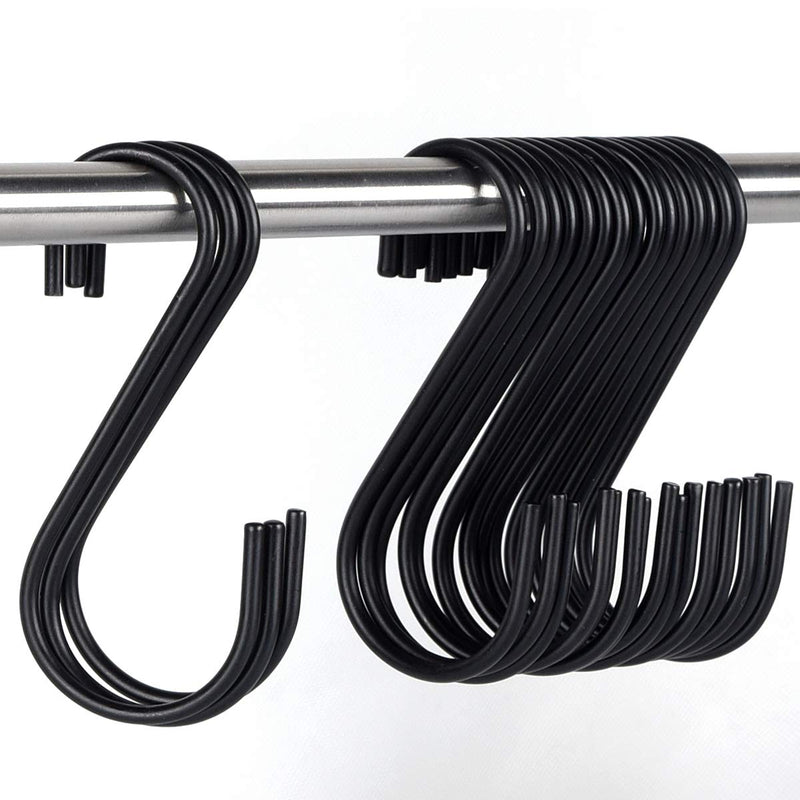 NewNest Australia - 30 Pack Black S Hooks,Heavy Duty Metal Hooks Can Withstand up to 65 pounds.for Kitchen,Office,Garden or Outdoor Activities 