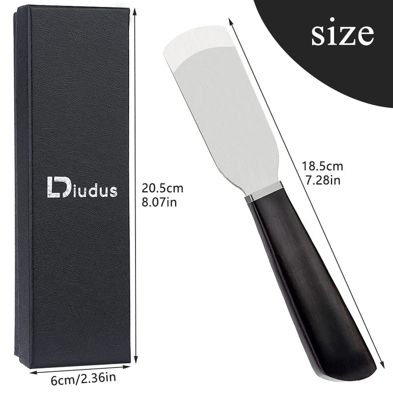 Professional Leather Craft Cutting Knife, Round Skiver Knife, DIY Craft Knife Sharping Skiving Tool High-Carbon Steel Blade Sandalwood Handle - NewNest Australia