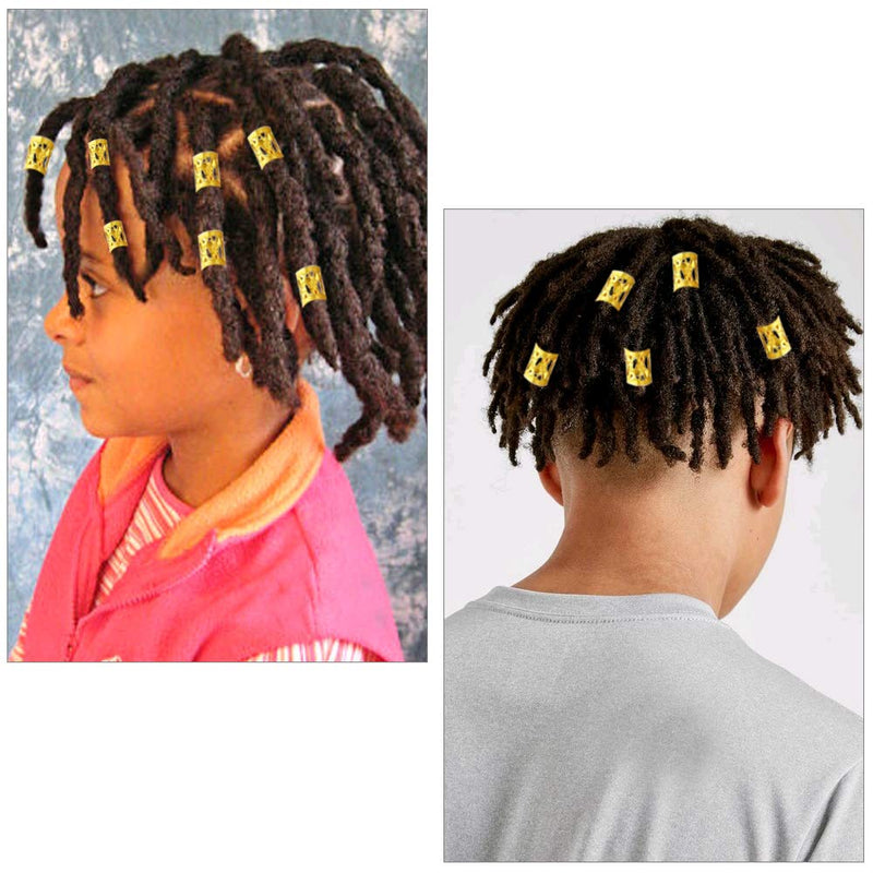 FOGAWA 120Pcs Aluminum Dread Locks Hair Jewelry Rings Gold Braid Beads Adjustable Metal Cuffs Hair Braid Rings Dreadlocks Braiding Beads Accessories for Women Girls Men Hair Decoration 8mm - NewNest Australia