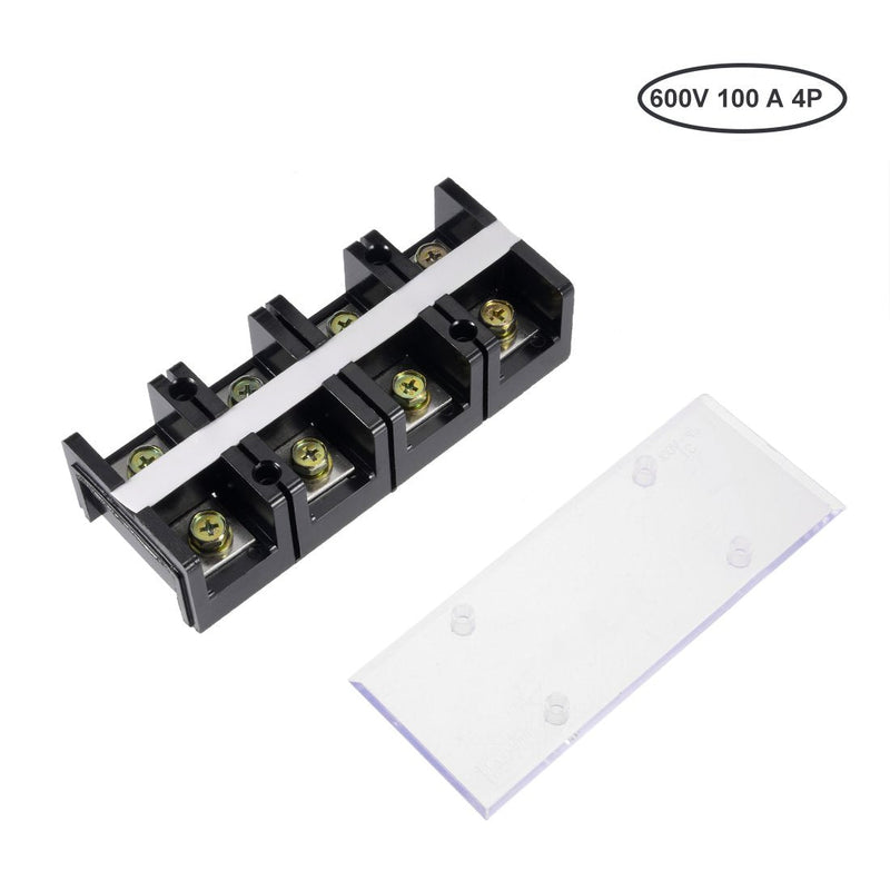 uxcell Dual Rows 4 Positions 600V 100A Wire Barrier Block Terminal Strip - NewNest Australia