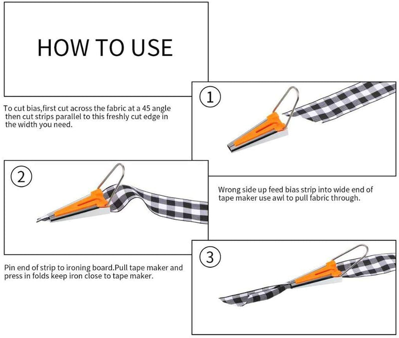 Bias Tape Makers Kit of 5 Sizes 1/4" 3/8" 1/2" 3/4" 1" DIY Quilting Tools Kit for Fabric Sewing and Quilting - NewNest Australia