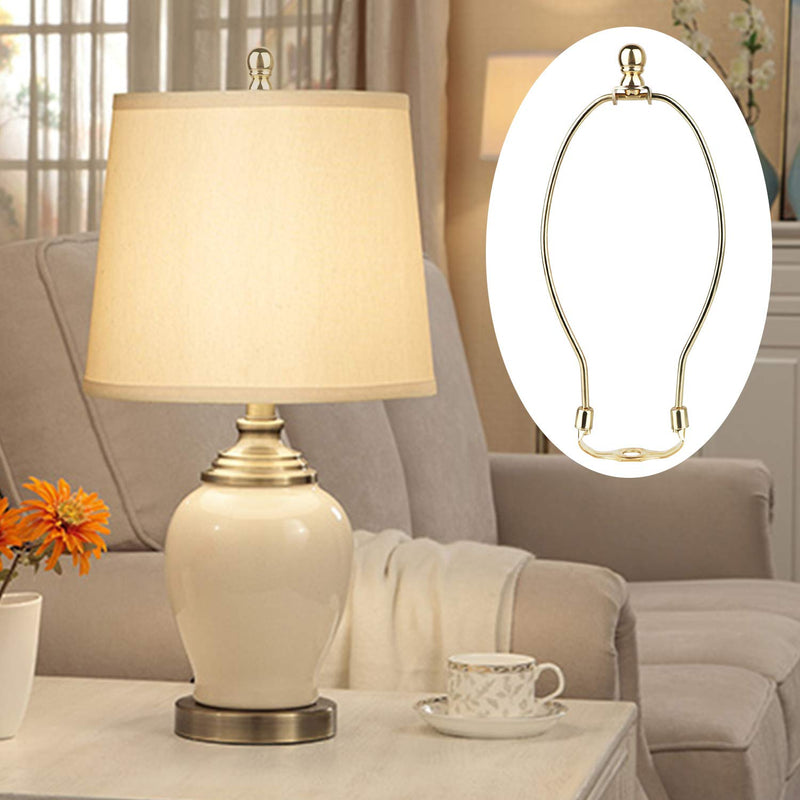 8 Inch Lamp Harp Holder, DIY Lighting Accessories with Saddle and Solid Metal Finial Horn Frame Lampshade Bracket for Table/Floor Lamps Fitting (Gold - 2Pcs) Gold 8inch - 2Pcs - NewNest Australia