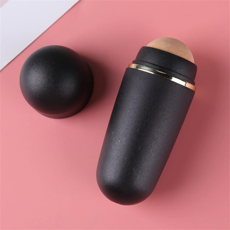 Oil Absorbing Volcanic Face Roller Natural Volcanic Stone Facial Skincare Tool Face Oil Absorbing Convenient Oil Control Wherever You go (Black) Black - NewNest Australia