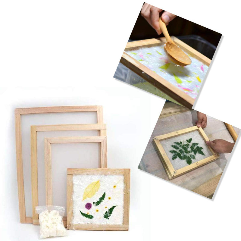 Worown Natural Wooden Paper Making Papermaking Mould, 5 x 7 inch Screen Printing Frame for DIY Paper Craft and Dried Flower Handcraft 5*7 inch - NewNest Australia