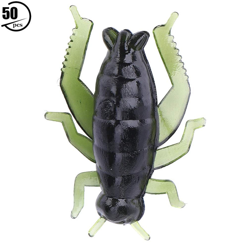 50PCS Soft Fishing Lure Kit Fishing Baits Fake Artificial Lure Green Soft Plastic Cricket Insects - NewNest Australia