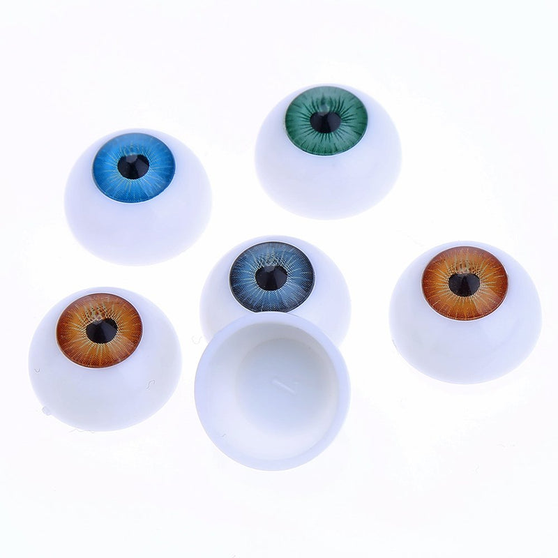 DECORA 20mm Half Round Acrylic Doll Bear Craft Plastic Eyes Eyeball for Doll and Craft Making S1-20mm - NewNest Australia