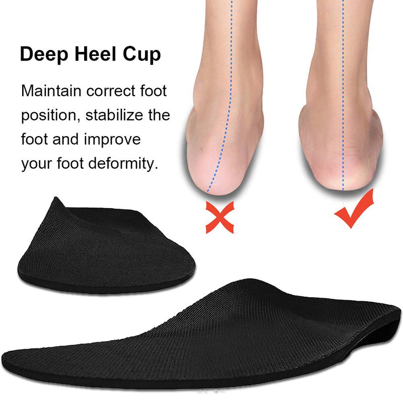 Ailaka High Arch Support Insoles for Men Women - Plantar Fasciitis Relief Arch Support Shoe Inserts, Orthotic Insoles for Flat Feet, Arch Pain and Heel Pain Relief 5/6.5 UK Black - NewNest Australia