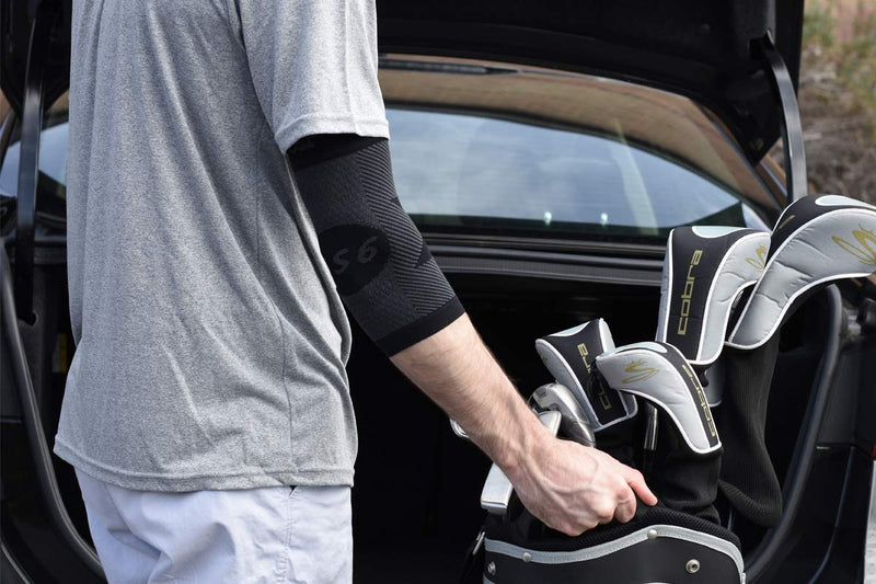 Orthosleeve Es6 Epicondylopathy Elbow Brace - Applies Pressure On Irritated Tendons For Tennis Arm, Golfer'S Elbow Or Arthritis In The Elbow Joint - Size L, Black - NewNest Australia