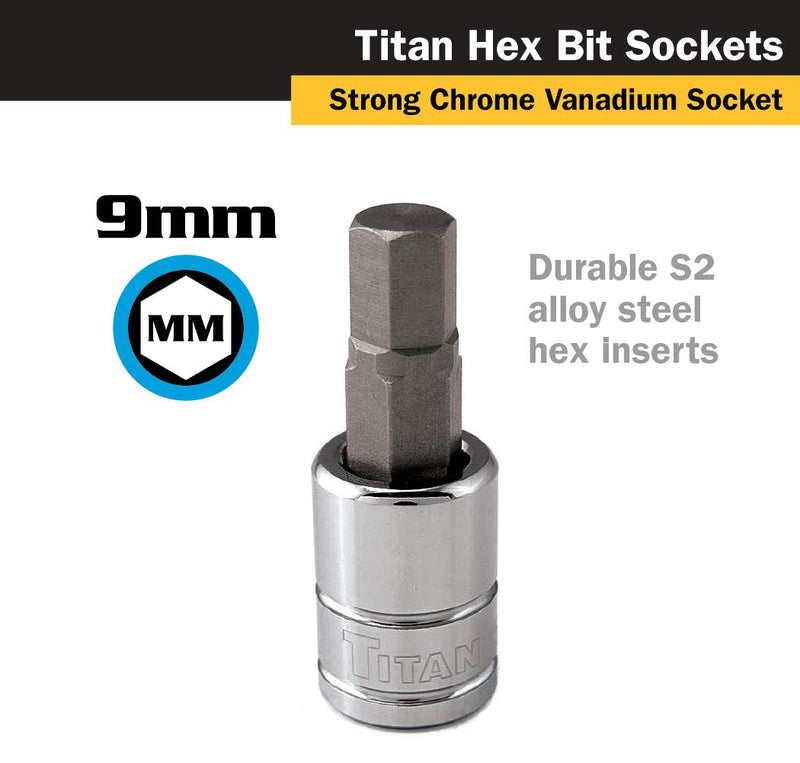 Titan 15609 3/8-Inch Drive x 9mm Hex Bit Socket 9 mm - NewNest Australia