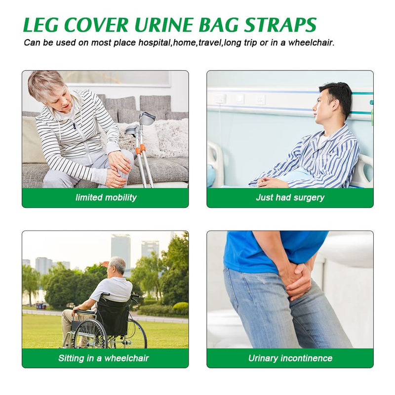 2Pcs Catheter Leg Bag Holder, Foley Leg Bag Sleeve, Fabric Catheter Sleeves Leg Bag Holder, Drainage Bags Calf Holder Strap, Elastic Catheter Sleeve for Legs (L) L - NewNest Australia