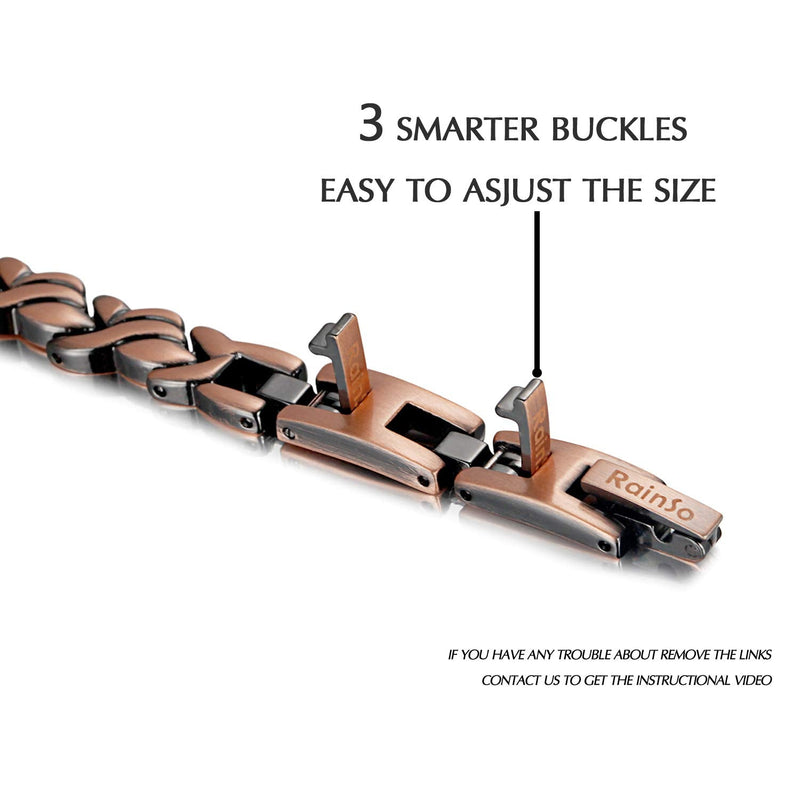 RainSo Womens Pure Copper Magnetic Therapy Bracelets for Arthritis Wristband with 3 Smarter Buckle Adjustable Petal - NewNest Australia