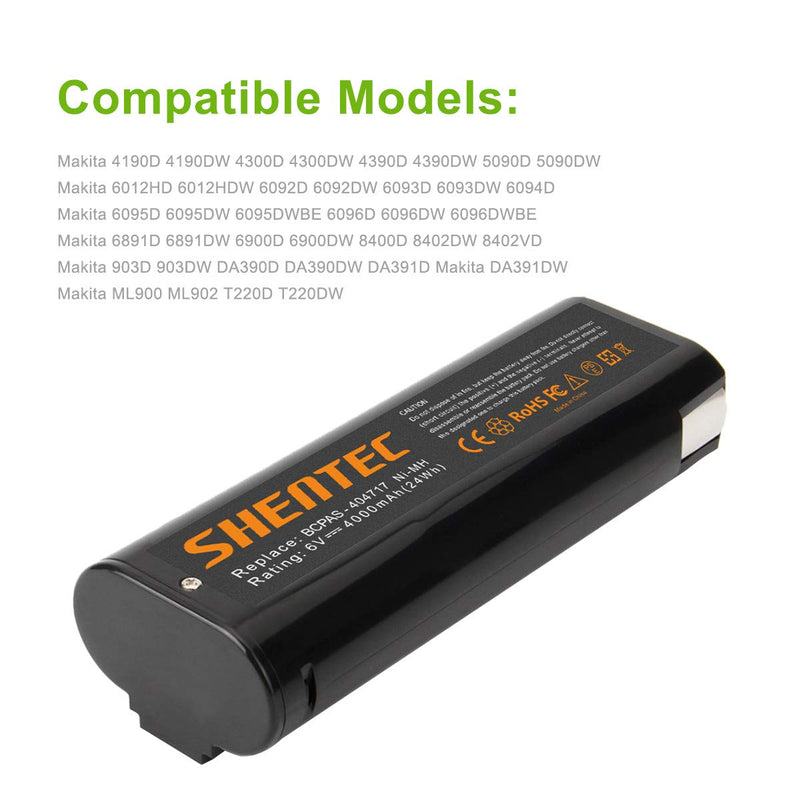 Shentec 2-Pack 4000mAh 6V Battery Compatible with Paslode 404717 B20544E BCPAS-404717 404400 900400 900420 900600 901000 902000 B20720 CF-325 IM200 F18 IM250 IM250A IM350A IM350CT PS604N, Ni-MH - NewNest Australia