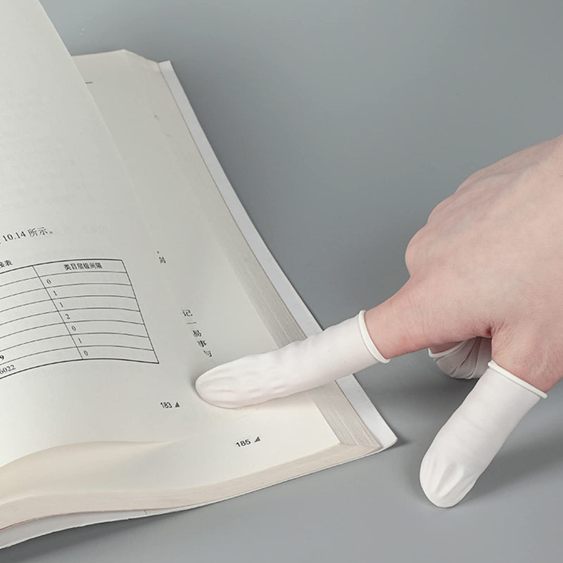 400 Count Latex Finger Cots Large Fingertip Gloves Disposable Finger Rubber Tips Protector Anti-Static Large (Pack of 400) - NewNest Australia
