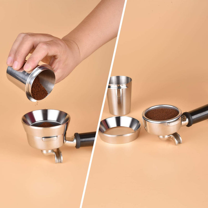 NewNest Australia - 58mm Espresso Dosing Funnel, MATOW Stainless Steel Coffee Dosing Ring Compatible with 58mm Portafilter (58mm) 