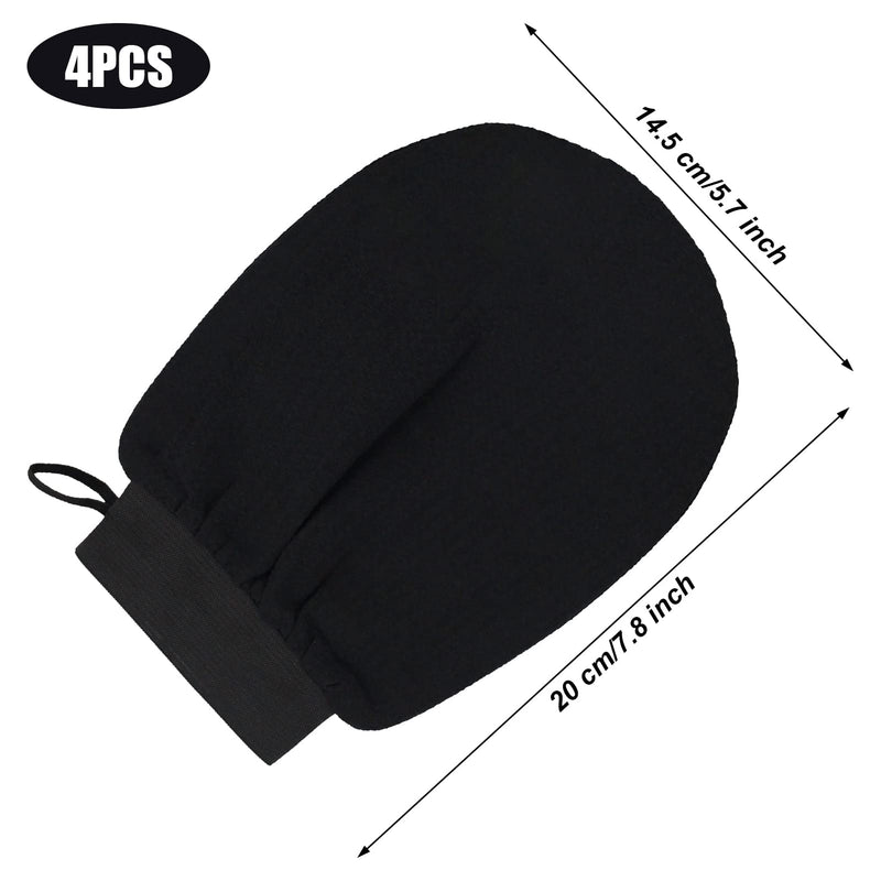 4PCS Exfoliating Gloves, Exfoliating Glove Black Deep Body Exfoliating Glove Dead Skin Remover Shower Body Exfoliating Gloves for Women and Men, Ingrown - NewNest Australia