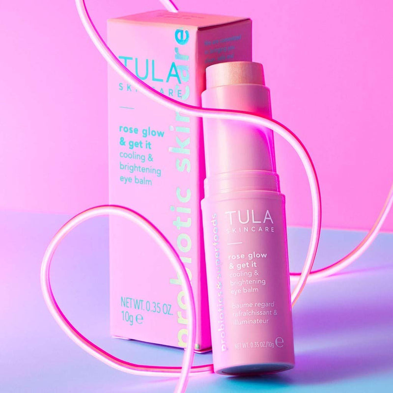 TULA Skin Care Rose Glow & Get It Cooling & Brightening Eye Balm | Dark Circle Under Eye Treatment, Instantly Hydrate and Brighten Undereye Area, Perfect to Use On-the-go | 0.35 oz. - NewNest Australia