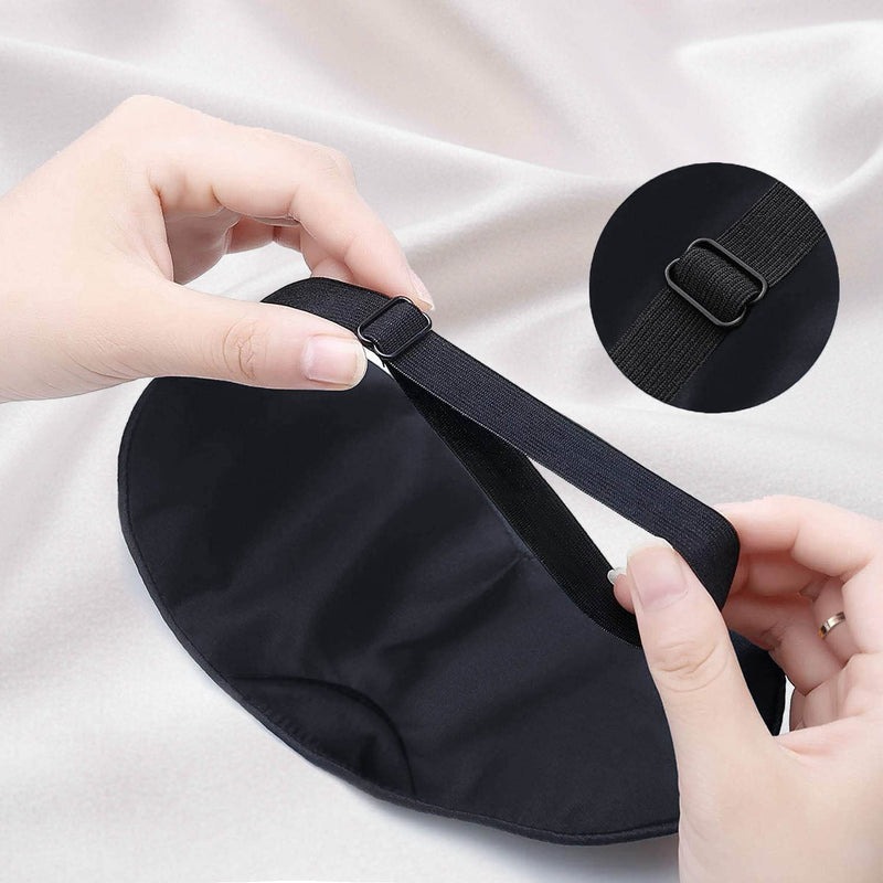 Silk Sleep Mask, Eye Mask for Sleeping, Blindfold Eye Mask, Super Soft Sleep Masks for Women & Men with Adjustable Straps, Sleeping Mask, Blackout Sleep Mask – Black Stars - NewNest Australia