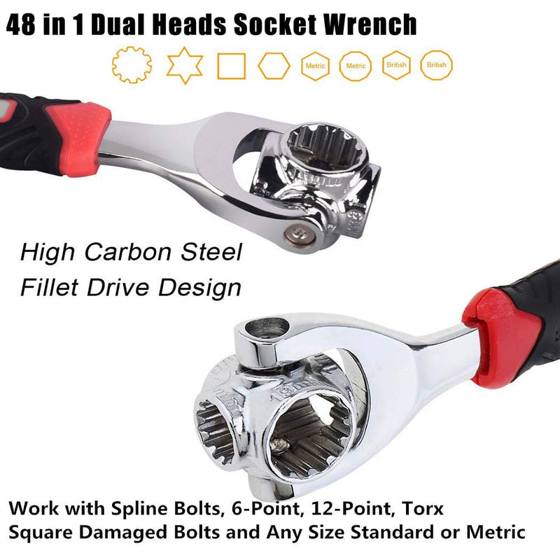 Universal Wrench 48 in 1 Socket Wrench Multifunction Wrench Tool with 360 Degree Rotating Head, Spanner Tool for Home and Car Repair - NewNest Australia