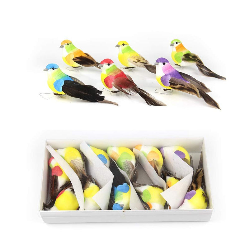 NewNest Australia - HanYoer 12 Pcs Simulated Birds Ornament Beautiful Animal Bird Decor Animal Statues Tree Lawn Home Garden Decoration 