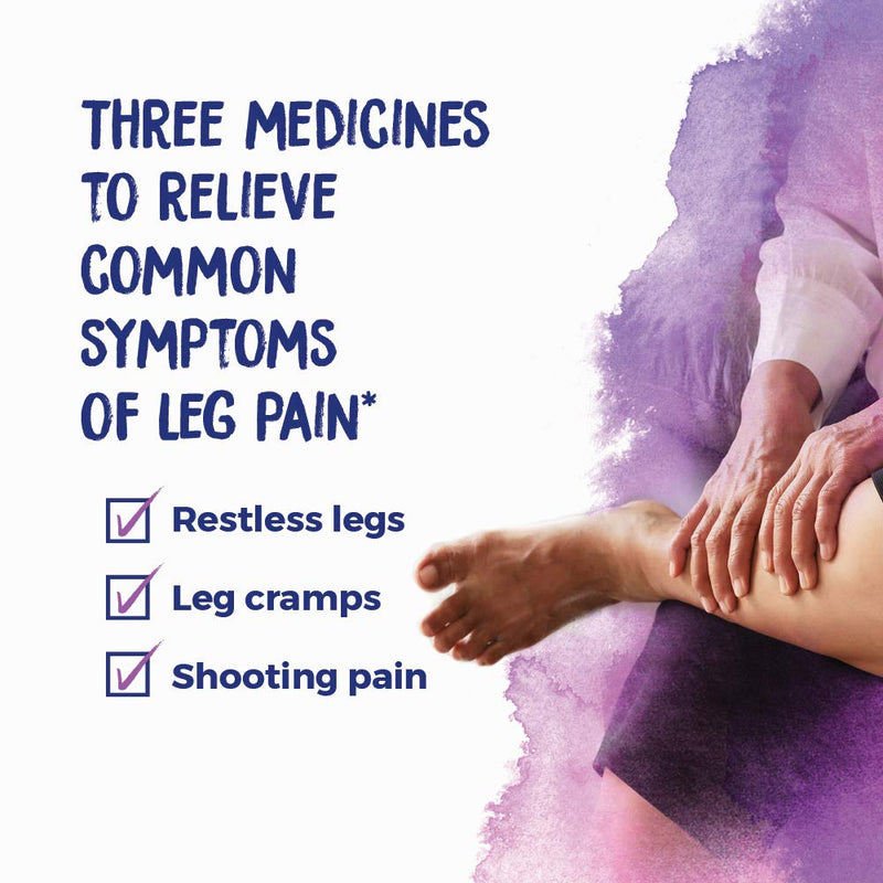 Boiron Leg Pain Relief, 3 Pack of 80-Pellet Tubes, Zincum metallicum 6C Cuprum mettalicum, 6C Hypericum perforatum 30C, Homeopathic Medicine to Relieve Restless Legs Leg Cramps and Shooting Pain, Blue - NewNest Australia