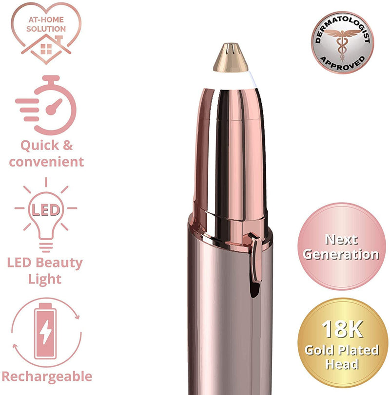 Eyebrow Trimmer, Rechargeable Eyebrow Epilator Pen Woman Electric Painless Portable Eyebrow Hair Remover Razor with 2 Replacement Blads Eyebrow Trimmer+blad - NewNest Australia