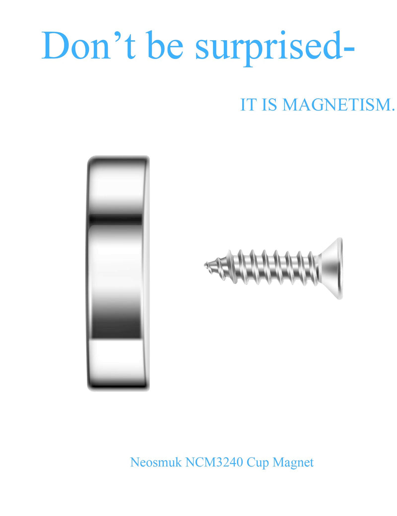 Neosmuk Magnets, 100lb+ Super Strong Round Magnet with Hole in The Center for Mounting, Heavy Duty Neodymium Cup Magnet with Screw for Wall, Rare Earth Magnets Round Base Disc Magnet 6 - NewNest Australia