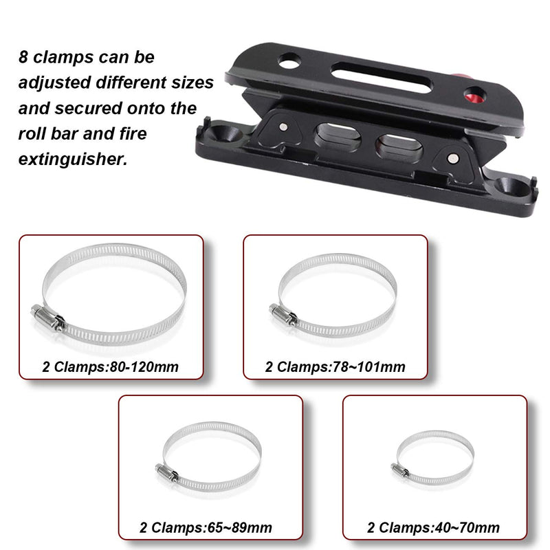Sulokiy Quick Release Universal Adjustable Fire Extinguisher Mount bracket roll bar extinguisher mount Fit For Jeep Wrangler UTV Polaris RZR Ranger Can-Am Maverick ATV - NewNest Australia