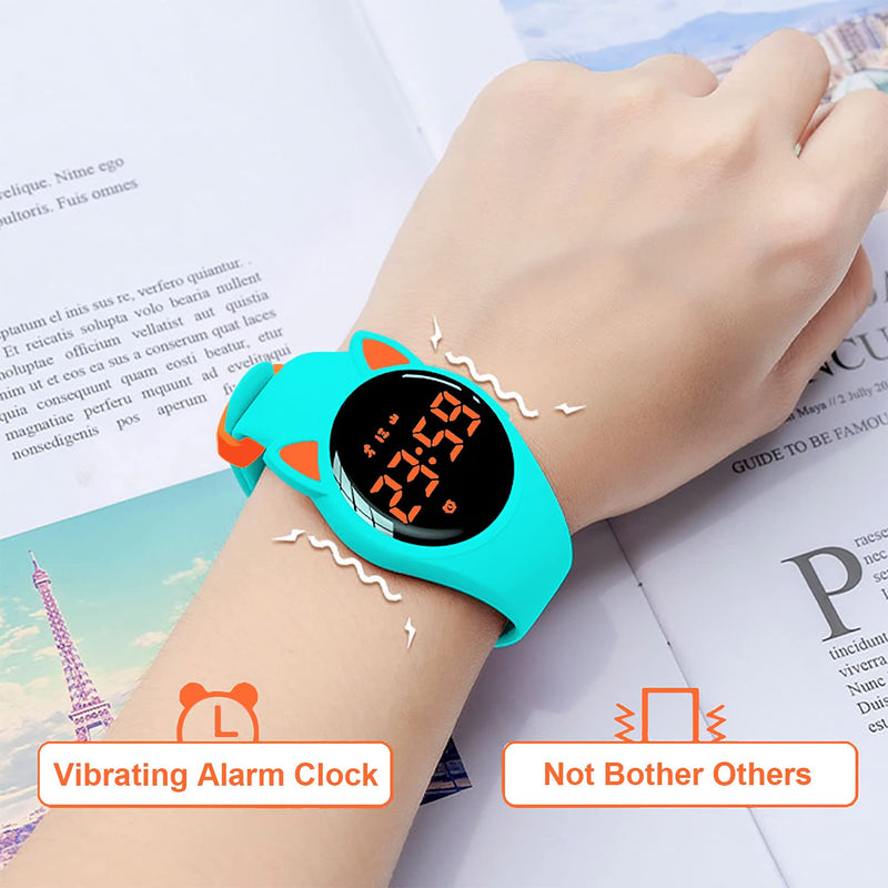 HUYVMAY Fitness Tracker Pedometer Watch for Boys Girls Women, No App No Phone, USB Charge 1 Hour for 20 Days Use, IP68 Waterproof Fitness Watch with Alarm Clock Step Tracker Distance Calorie Counter Teal+Orange - NewNest Australia