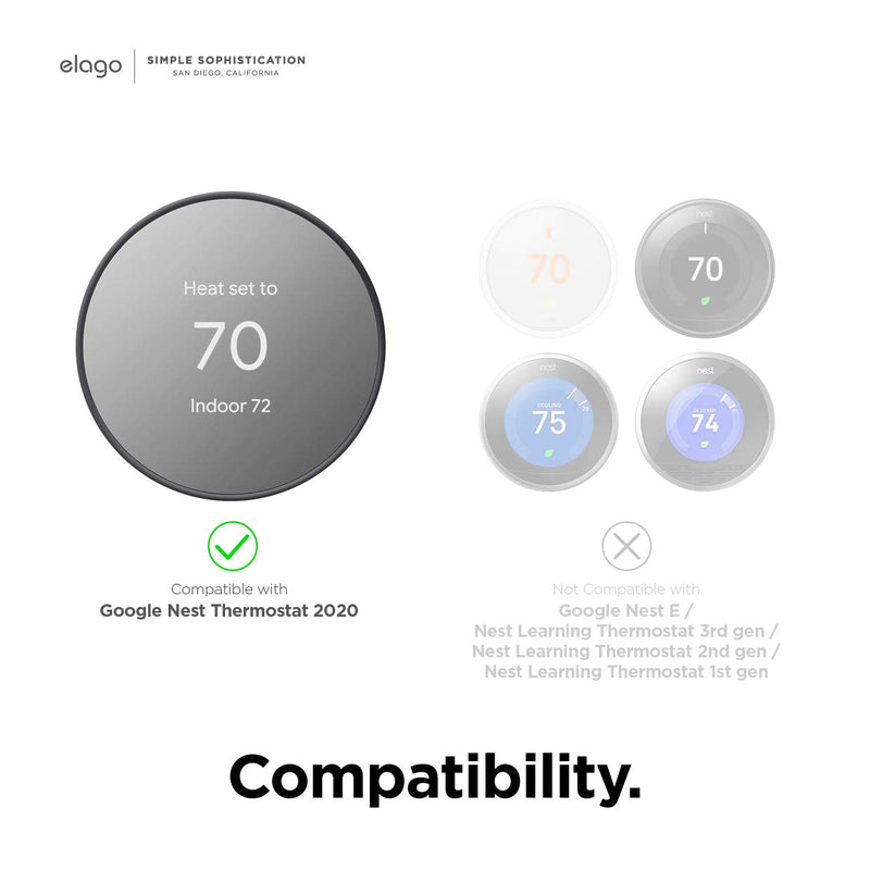 elago Wall Plate Cover Plus Compatible with Google Nest Thermostat 2020 [Charcoal] - Durable Polycarbonate Material, Easy Installation, Complementary Design Charcoal Grey - NewNest Australia