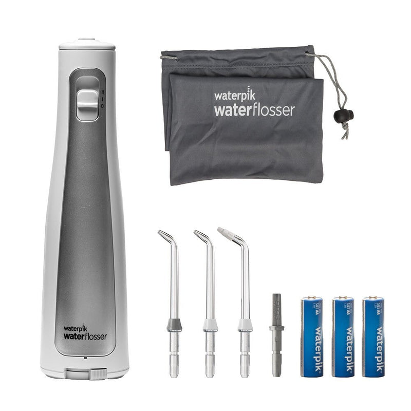 Waterpik Cordless Freedom Waterflosser wireless oral irrigator, waterproof and battery operated, ideal for travel, small bathrooms or in the shower, with 3 attachments, white (WF-03EU010) Single - NewNest Australia