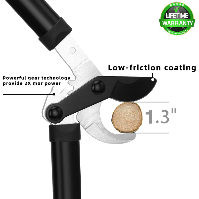 KLDOLLAR 15 Inch Tree Trimmer, Super Powerful Gear Loppers, gardening pruners, Lightweight Branch Cutter with 1.3 Inch Capacity 15in-Gear Lopper - NewNest Australia