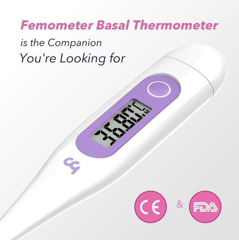 Femometer Digital Basal Body Thermometer Fertility Monitor Record BBT Manually, Draw BBT Chart Pinpoint Ovulation Day, High Accuracy Perfect Companion for Ovulation (Purple) - NewNest Australia