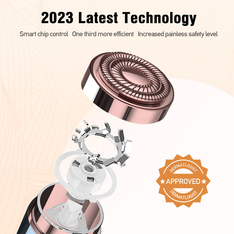 Flawless facial epilator, facial hair remover for women (2023), and the woman can depilate, face, upper lip and facial shaving on the chin including women's razor 4 x replacement heads blue (4 x replacement heads included) - NewNest Australia