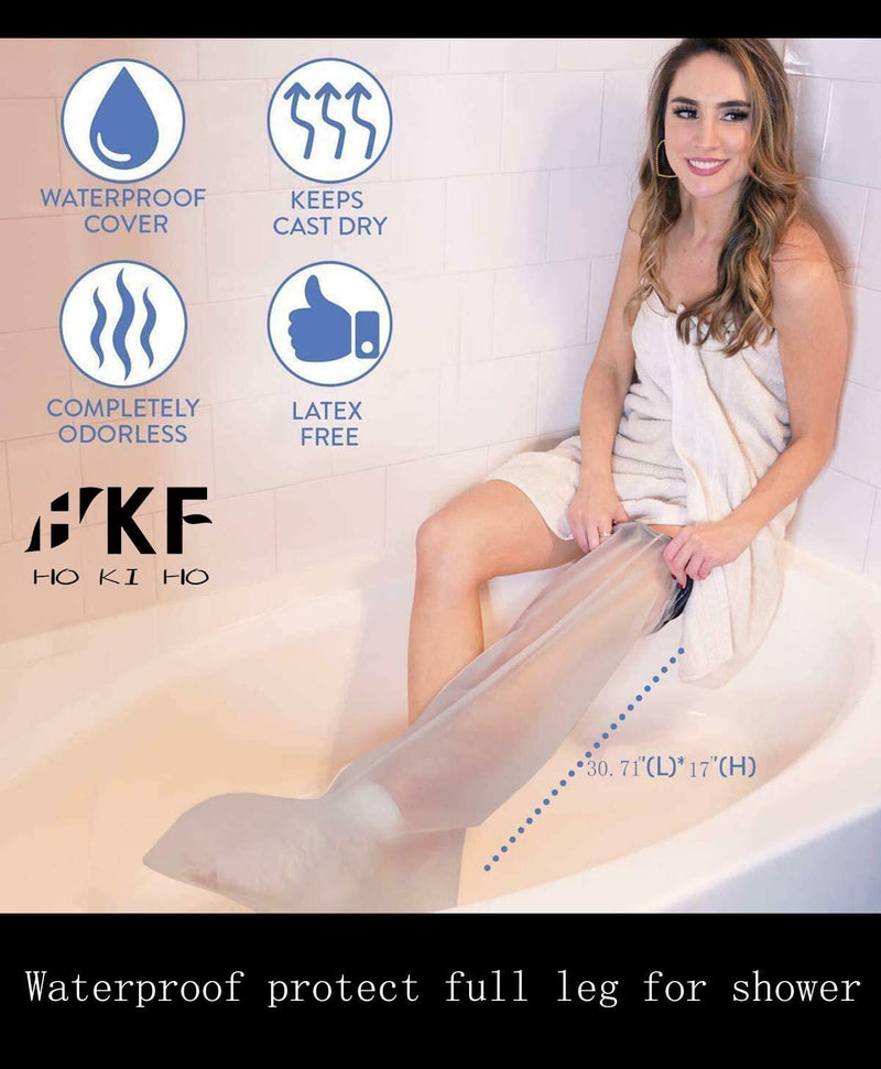 HKF HO KI HO Adult Waterproof Cast Cover Leg for Shower,Cast Protector Dressings and Injuries, Keep Cast and Bandage Dry-Adult Update Extra Large Full Leg Size-104 * 44cm 104cm-black - NewNest Australia