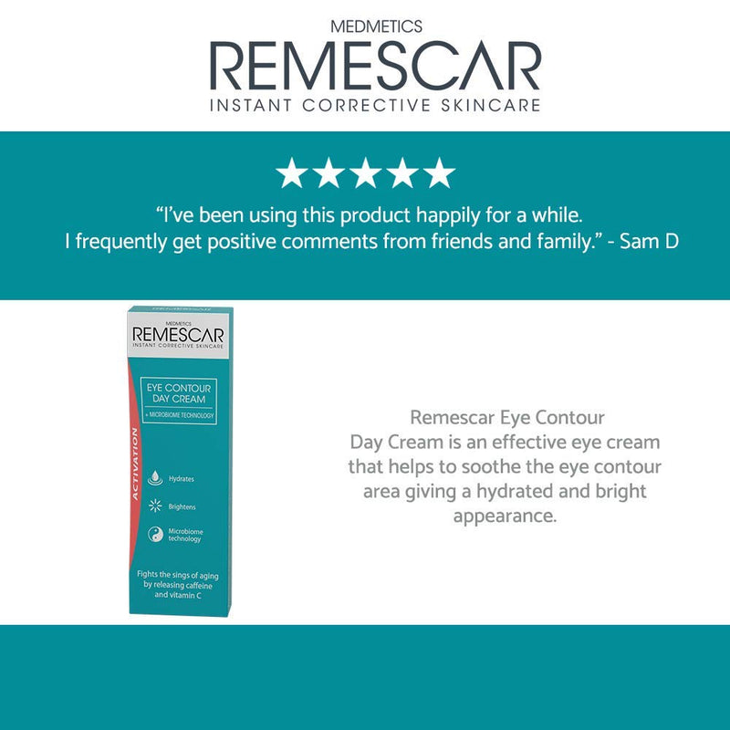 Remescar Eye Contour Day Cream - Added Caffeine & Vitamin C to Reduce Signs of Ageing - Smooth and Brighten the Eye Area - Microbiome Technology to Restore Skin Balance - NewNest Australia