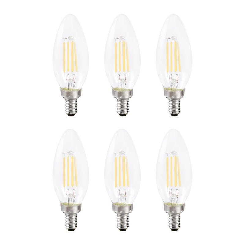 SYLVANIA ECO LED B10 Light Bulb, 40W=4.5W, 7 Year, 300 Lumens, Non-Dimmable, Clear, 2700K, Soft White - 6 Pack (40878) Soft White (2700K) 6 Count (Pack of 1) - NewNest Australia